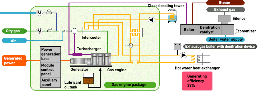 Biogas power generation system (cogeneration system)