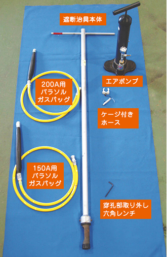 穿孔冶具工具『（穿孔遮断冶具：150/200A兼用、300A用）』